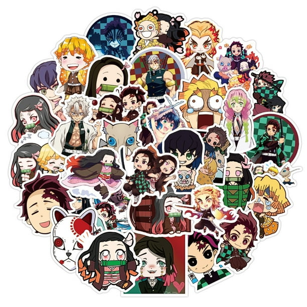 50 pcs demon slayer anime stickers laptop water bottle car cup computer guitar skateboard luggage bike bumper decal walmart com