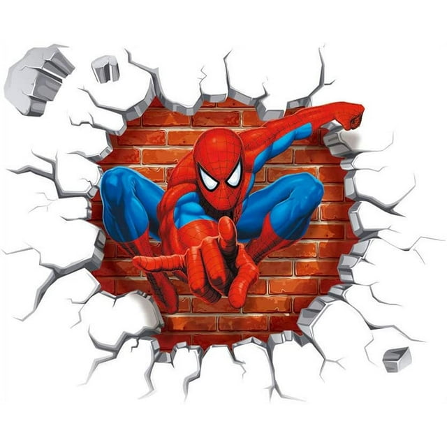 Spiderman Wall Stickers DIY Removable Spiderman Children Themed Art Boy Room Wall Sticker Bedroom Nursery Playroom Decoration Wall Stickers