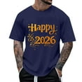 thumbnail image 2 of LMOIPLI Mardi Gras Shirt for Men Festival Letter Print Tops Casual Daily Wear Short Sleeve Crewneck Summer Tee Plus Size Dark Blue XL, 2 of 5