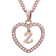 thumbnail image 5 of Qarigey Collar con colgante de corazón de cristal de oro rosa de 26 letras, cadena para clavícula, regalo para pareja Ropa, zapatos y accesorios Miscelánea Z, 5 of 5
