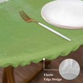 thumbnail image 5 of Sage Green Grey Fitted Tablecloth with Elastic Edged, Round Table Cloth for Dining Table, Oil Painted Abstract Geometric Modern Waterproof Oil Proof Table Cover for Indoor Outdoor 45"-54", 5 of 9