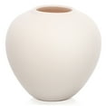 thumbnail image 4 of WHAMVOX Round Vase Ceramic Vase Artistic Vase Child 12.00X12.00X10.50CM Beige, 4 of 8