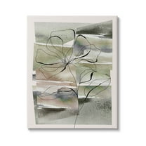 Stupell Industries Abstract Flower on Green Botanical & Floral Painting Gallery Wrapped Canvas Art Print Wall Art, 24 x 30