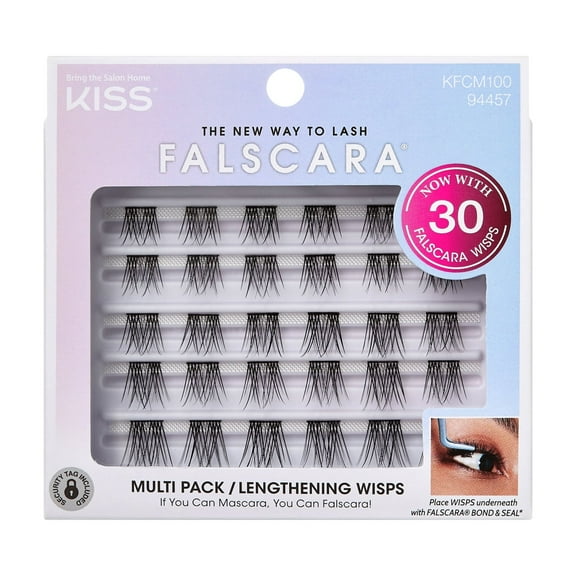 KISS FALSCARA Collection DIY Eyelash Extensions Multipack, Lengthening Wisps, 30 Ct.