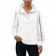 thumbnail image 2 of TaTaai 2026 Spring Summer Solid Color Button Top for Women Long Sleeve Round Neck Casual Blouse Soft Comfy Lightweight Daily Vacation Outfits Gift, 2 of 5