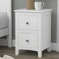 thumbnail image 4 of Solid Wood Nightstand, White Chest with 2 Storage Drawers End Table Stylish Functional Bedside Table with Wooden Legs Simple Accent Storage Cabinet for Living Room Bedroom Easy Assembly, 4 of 6