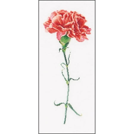 Carnation Cross - Carnations Red On Aida Counted Cross Stitch Kit, 6.5