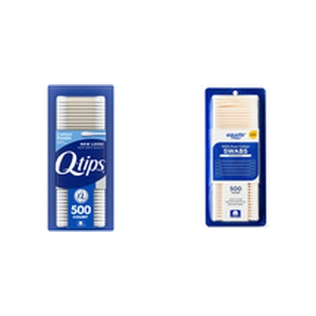 Q-tips Cotton Swabs, Original, For Home, First Aid and Beauty, 100% Cotton & Equate 100% Pure Cotton Swabs Bundle