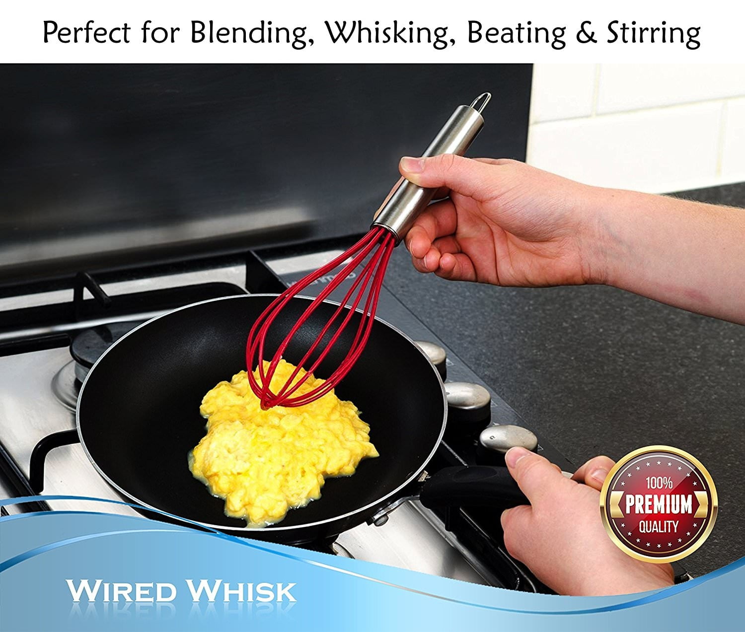 Ruiting Kitchen Whisk Silicone Wire Whisk for Blending Stirring Egg Beater 10in Balloon Whisk 2Pcs Colorful 
