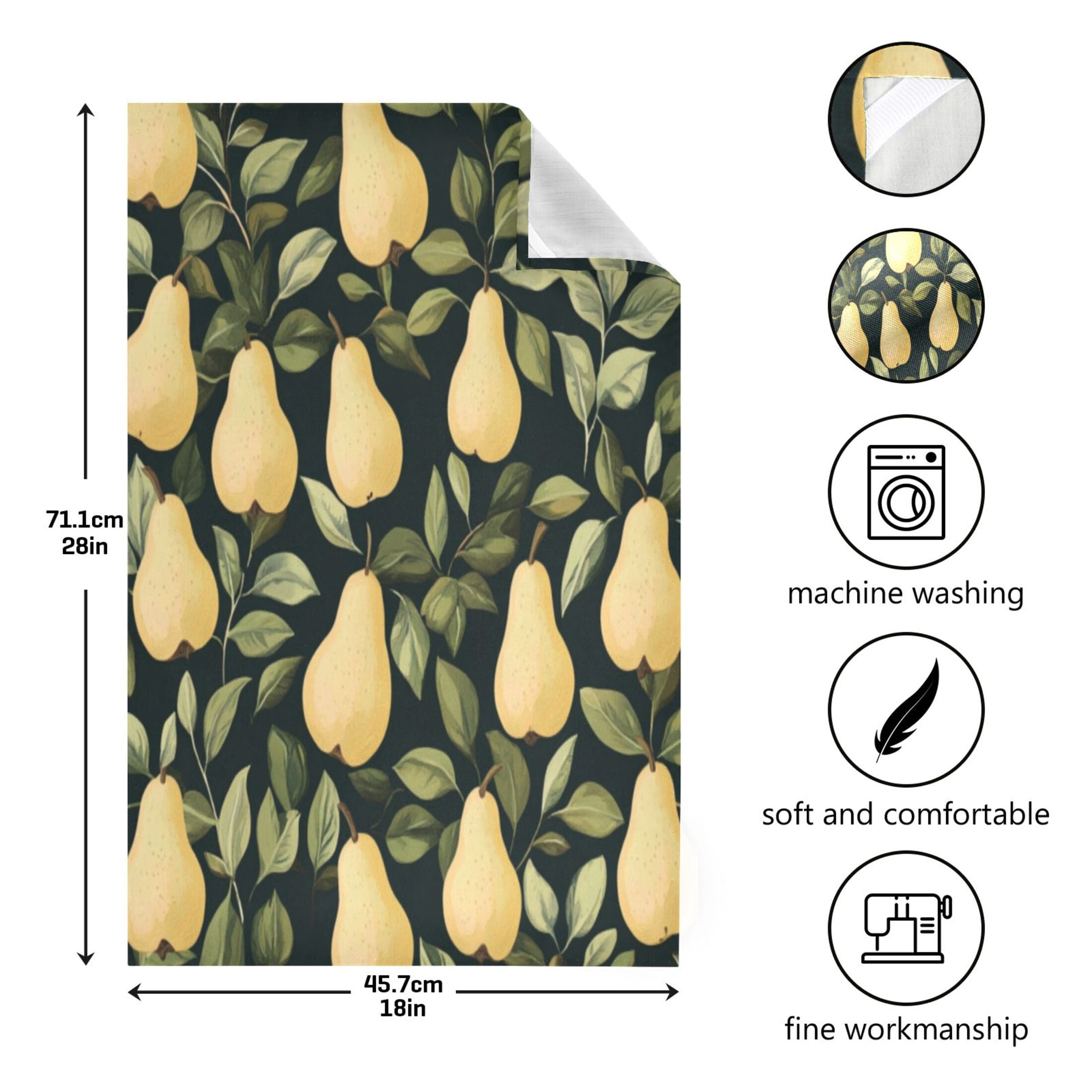 Kitchen Towel 28x18 Inches x6，Plate Towel, Decorative Towel, Napkin, Tea Towel Tea Towels For Kitchen Dish Cloths & Dish Towels Cute Cartoon Pear