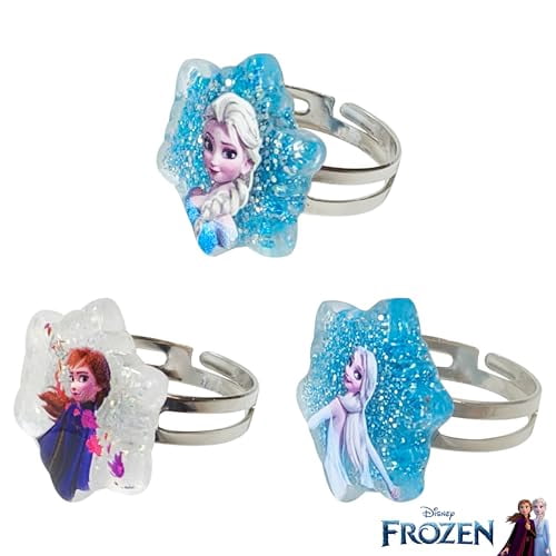 LUV HER Frozen Girls Jewelry Set - Dress up 9 Piece Toy Jewelry Box Set with Bead Necklace, Bracelet and Ring - Play Accessories - Ages 3+
