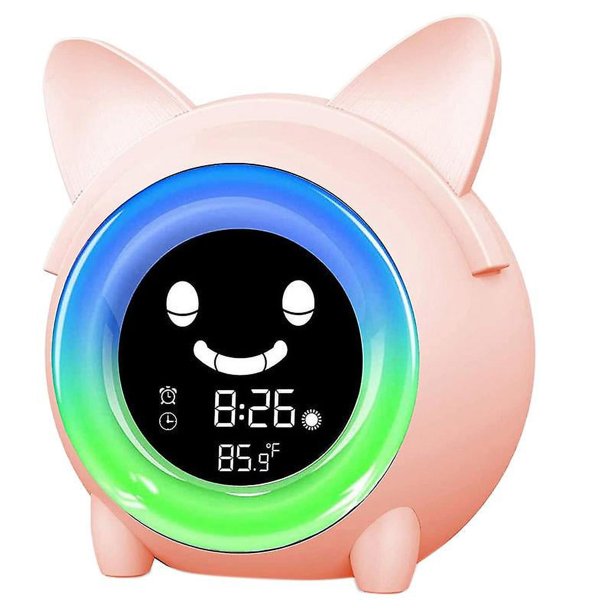 Reloj despertador con pantalla LCD, reloj inteligente con luz nocturna, con detector de temperatura y entrenamiento para dormir, para K