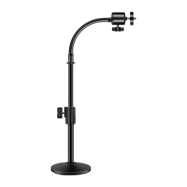Soporte para cámara web de escritorio, soporte triple, giratorio de 360 grados, de metal, para conferencias.