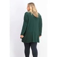 thumbnail image 2 of STYLE & COMPANY Womens Green Stretch Ribbed Slitted Seam-front Long Sleeve Boat Neck Tunic Sweater Plus 3X, 2 of 3