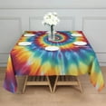 thumbnail image 3 of Colorful Tie Dye Mandala Pattern Square Tablecloth,Waterproof Square Table Cover,Wipeable Spillproof Washable Table Cover for Home Kitchen Party Decor 42"X42"(107x107cm), 3 of 6