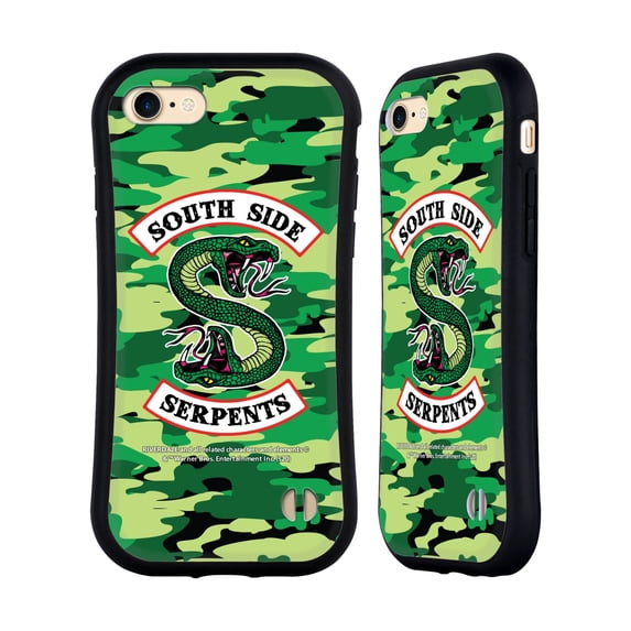 Head Case Designs Officially Licensed Riverdale South Side Serpents Camouflage Logo Hybrid Case Compatible with Apple iPhone 7 / 8 / SE 2020 & 2022