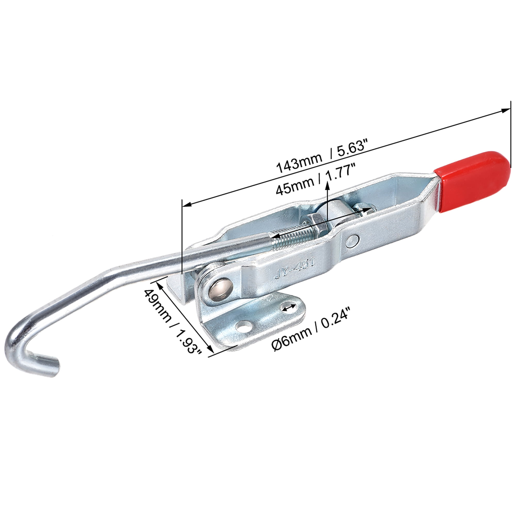 XRPAOWA J Hook Type Toggle Clamp 375 lbs Holding Capacity Quick Holding Draw Latch Action Toggle Clamp Pull Hook Type 375lbs, J Hook Toggle Clamp 