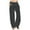 Black, variant on Staron Women's Casual Pants Loose Wide Leg Drawstring Trousers Striped Elastic Waist with Pockets Comfy Relaxed Lounge Pants, Black L