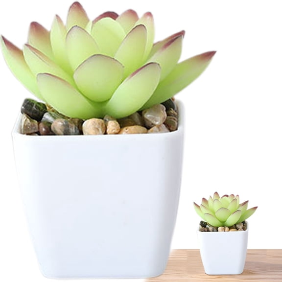 Artificial Potted Plants Square White Pots Faux Greenery Home Bathroom Desk Shelf Decor