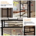 thumbnail image 5 of Miniyam Metal Queen over Queen Bunk Bed with Trundle, Space Saving Bunk Bed Frame with Ladder and Guardrails for Dorm, Apartment, Black, 5 of 7