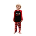 thumbnail image 2 of Family Matching Christmas Pajamas, Letter Print Long-Sleeved Round Neck Tops + Plaid Pattern Trousers Sleepwear Outfits, 2 of 6