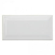 Bond Tile Core White Beveled 3 in. x 6 in. Polished Ceramic Subway Wall Tile Sample