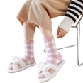 thumbnail image 3 of Slipper Socks for Women with Grippers Non Fuzzy Grip Winter Warm Cozy Thick Comfy Soft Cabin Socks, 3 of 7