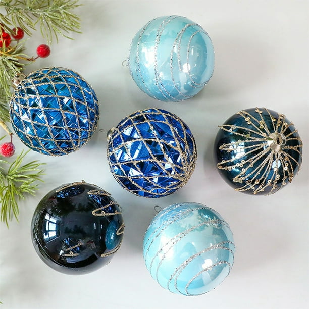 Bolas Navideñas de 8 Cm Pintadas con Formas Especiales para Decorar El Árbol de Navidad y Las Ventanas Del Hogar.