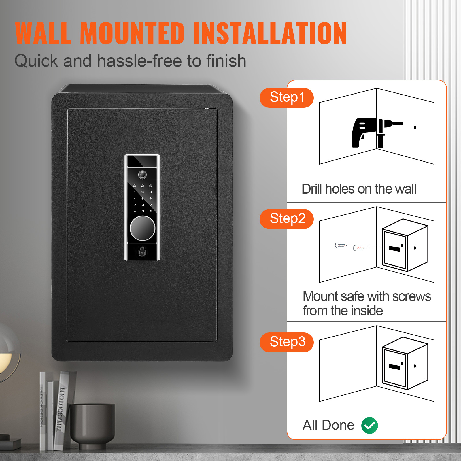 Vevor 2.2 Cu Ft Fingerprint Digital Safe with LED Light photo 5