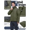 thumbnail image 5 of 33,000ft Men's Lightweight Softshell Jacket Fleece Lined Hooded Water Resistant Winter Hiking Windbreaker Jackets, 5 of 6