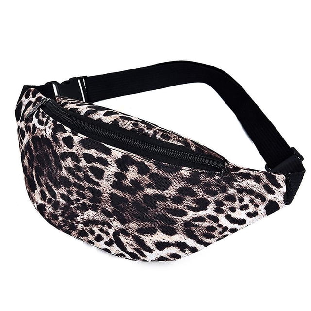 Riñonera para mujer y hombre, riñonera para correr, senderismo, ciclismo, paseos con perros, pesca, estampado de leopardo