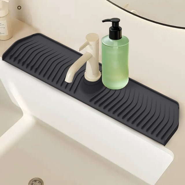 Drain Rack Kitchen Accessory for Drying and – Silicone Faucet Mat and Draining Mat for Countertops 30-Inch Guard with Foldable Design Keeps Clean and Dry