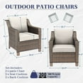 thumbnail image 3 of Gymojoy 4-Piece Outdoor Patio Lounge Armchair Set,PE Wicker Rattan Club Chairs with Ottomans, Beige, 3 of 11