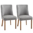 thumbnail image 2 of HOMCOM Modern Dining Chairs Set of 2 with High Back, Dining Room Chairs with Nailhead Trim, Upholstered Seats and Solid Wood Legs for Kitchen, Light Grey, 2 of 9