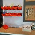 thumbnail image 5 of General 8-Bin Storage Bins Garage Rack System 2-Tier Orange Tool Organizers Cube Baskets Wall Mount Organizations (Orange), 5 of 13