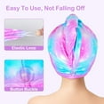 thumbnail image 5 of FacoFaco Pack of 2 Microfiber Hair Towel Rapid Drying Towel Wrap for Wet Hair with Button Women & Girls Long, Curly Hair, Purple/Green Mermaid, 5 of 15