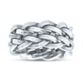 thumbnail image 2 of Interlacing Braided Woven Celtic Knot Trendy Ring Band 925 Sterling Silver Size 6, 2 of 5