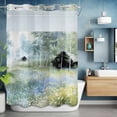 thumbnail image 6 of Flowerbed Cabin No Hooks Shower Curtain with Snap-in Liner Watercolor Spring Field Colored Floral Shower Curtains for Bathroom, Waterproof, Easy Install, Washable 60"x72", 6 of 9