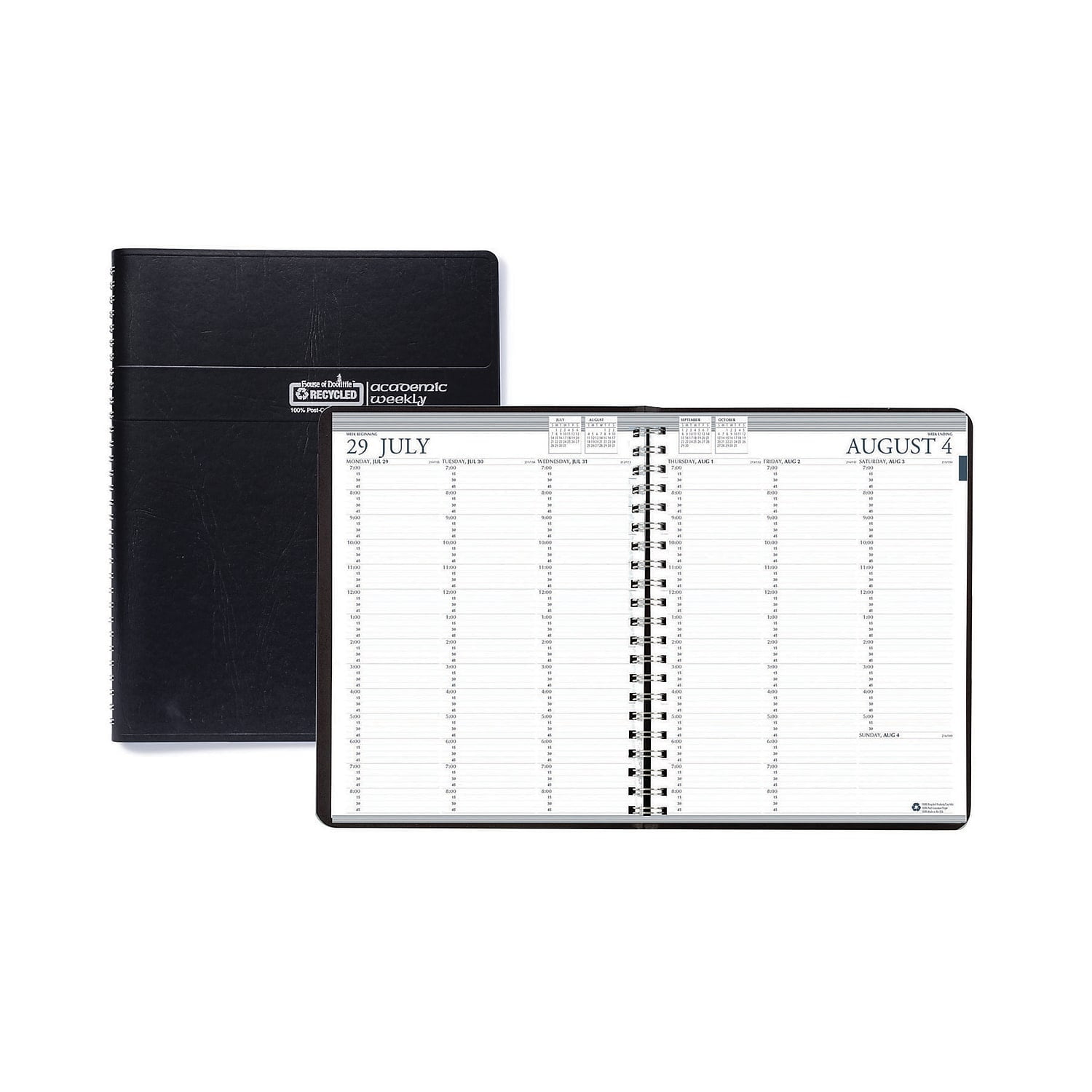 2022-2023 House of Doolittle 8 1/2' x 11' Academic Weekly Planner Black (257202-23)