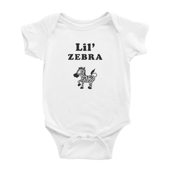 Cute Baby Jumpsuit Lil' Zebra Animal Funny Boy & Gril Baby Clothes (White, 18-24 Months)