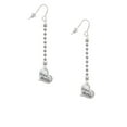 thumbnail image 2 of Delight Jewelry Silvertone Small ''Grandmother'' Heart with Clear Crystal - Silver-tone Long Sparkle Dangle French Earrings, 2 of 4