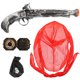 thumbnail image 1 of KAKOWELY juego de pañuelo para la cabeza con temática pirata, conjunto de disfraz de pirata, pañuelo para la cabeza para cosplay de fiesta con temática pirata, 1 of 4