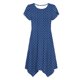 thumbnail image 5 of Mujeres Manga Corta Tops Casual Cuello Redondo Vestido de Impresión Irregularmente Falda Vestido de Manga Corta para Mujeres, 5 of 8