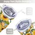 thumbnail image 5 of Sunflower Flowers 40 Oz Tumbler with Handle Lid and Straw, Stainless Steel Double Walled Vacuum Insulated Cup, Cute Anniversary Wedding Birthday Gifts Tumbler for Women Men Friends Outdoor Indoor, 5 of 7