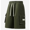 thumbnail image 6 of Sheghy Work Pants for Men 100%Cotton Men's Solid Color Casual Sports Elastic Waist Drawstring Pocket Cargo Shorts, 6 of 6