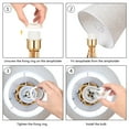 thumbnail image 5 of Set of 2 Gold Vintage Nightstand Table Lamps Marble Base & Linen Fabric Shade, 5 of 5