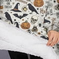 thumbnail image 3 of Oversized Wearable Blanket Hoodie,Beige Halloween Pumpkin Skull Bat Pattern Sherpa Blanket Hoodie with Super Pockets,Super Warm Fuzzy Pullover for Women & Men, 3 of 6