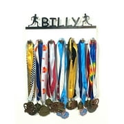 Custom Personalized Name Track Field Athlete Runner Run Medal Holder, Awards Display Organizer Hanger Rack with Hooks for 60+ Medals, Ribbons, Sports Of A Kind Made To Order With Your Name On It.
