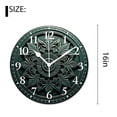 thumbnail image 2 of 16 Inch Wall Clock Battery Operated Silent Clock Decorative for Office, Kitchen, Outdoor, Living Room，Grey and Teal Mandala Ombre Design Space Geometric Center Point Multicolor, 2 of 4