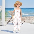 thumbnail image 5 of Girls' Jumpsuits Rompers Summer Casual Sleeveless Rompers With Pockets Spaghetti Strap Romper Pink Flamingo Pattern 4T, 5 of 7